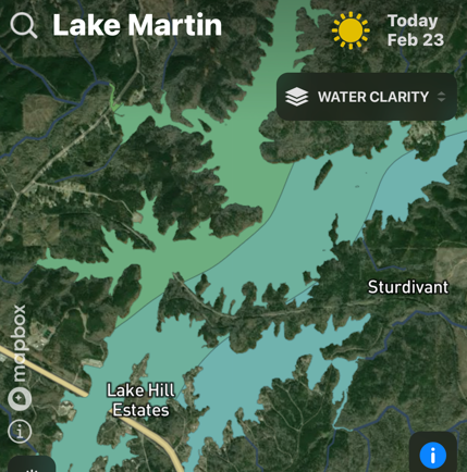 Lake Martin Water Clarity Map