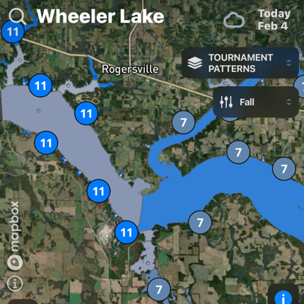 Wheeler Lake - Tournament Patterns