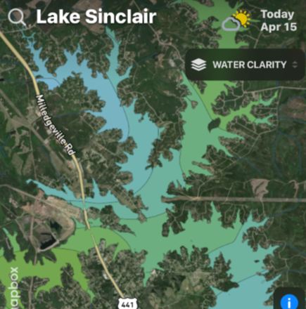 Lake Sinclair: Water Clarity Map