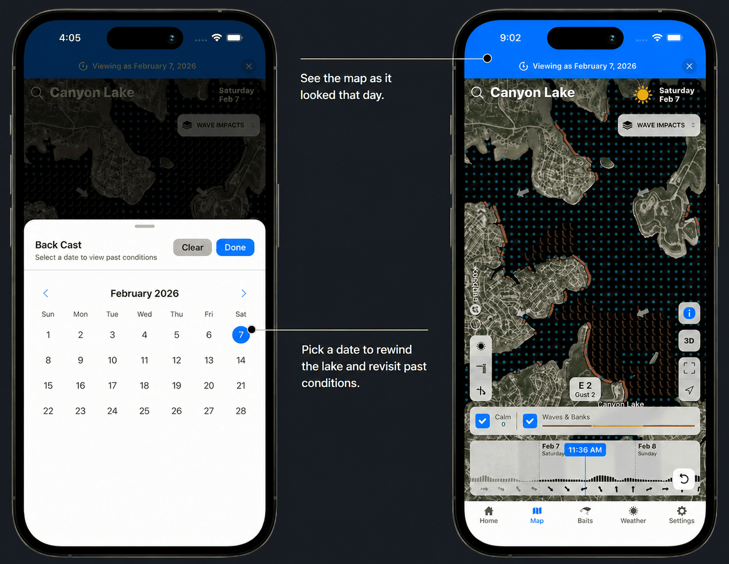 Deep Dive Back Cast App Screens